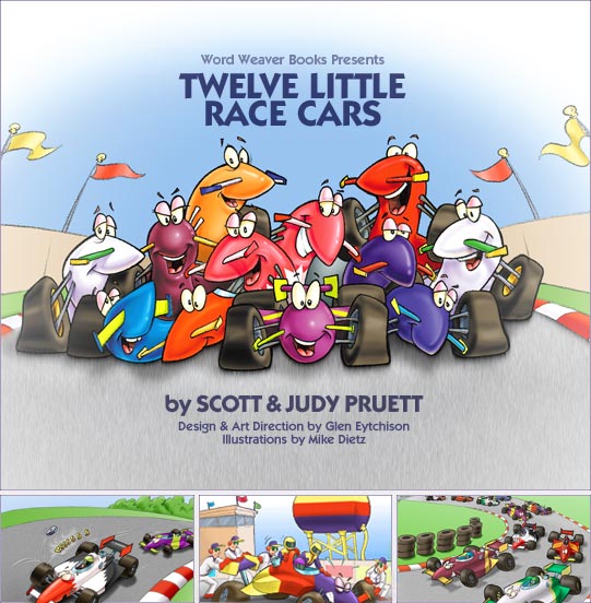 Twelve Little Race Cars